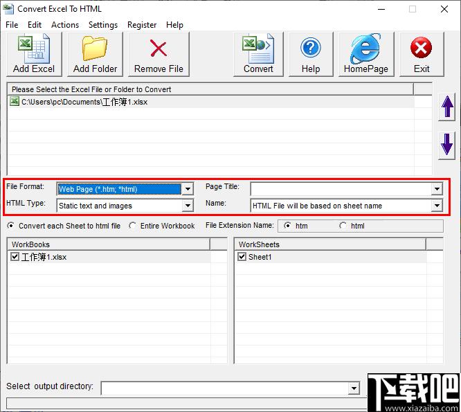 Convert Excel to HTML下载,文档转换,Excel转换