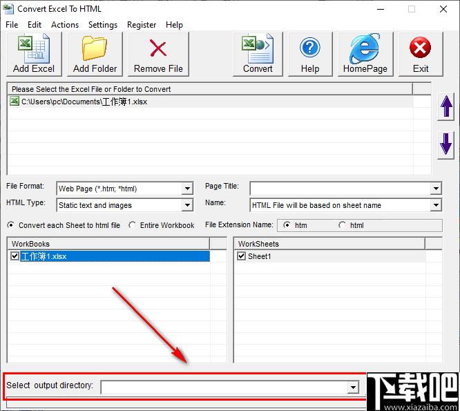 Convert Excel to HTML下载,文档转换,Excel转换