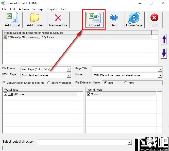 Convert Excel to HTML下载,文档转换,Excel转换